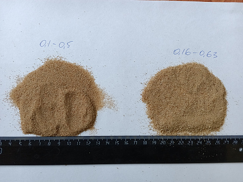 Кварцевый песок для площадок фр. 0,16-0,63 мм.  купить в Туле фото Камень Клуб