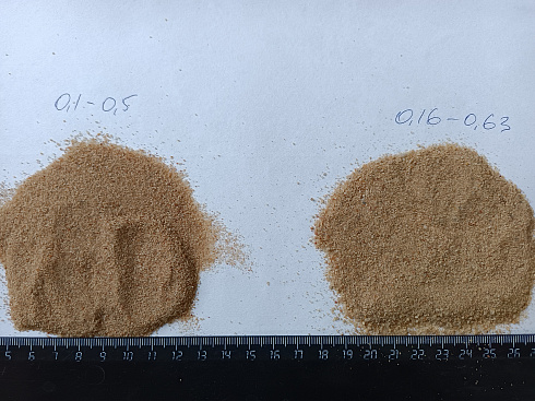 Кварцевый песок для площадок фр. 0,16-0,63 мм.  купить в Туле фото Камень Клуб