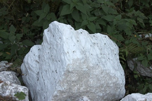 Kamenclub.ru: Мраморизированный известняк фр. 100-500 мм.  купить в Туле известняк серый белый темно-серый сероватый валун природного образования окатанный 10500 руб/т   фото КАМЕНЬ КЛУБ