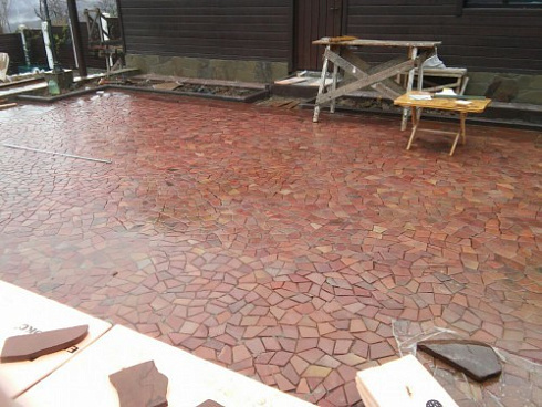 Kamenclub.ru: Песчаник брусчатка (Готика) art PSK-L-01  купить в Туле    2600 руб/кв.м    фото КАМЕНЬ КЛУБ